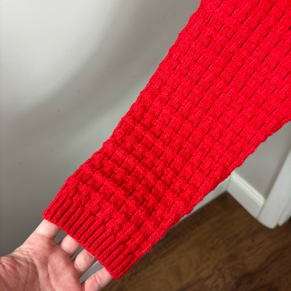 NWT Ann Taylor Red Chunky Button Down Sweater Jacket Size XL - Picture 3 of 7